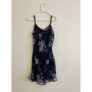 Jones New York Purple Sheer Slip Night Gown Dress Lingerie Medium Floral